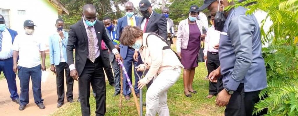  H.E Thordis Sigur Dardottir  during the ground breaking of the education block at the district hqtrs